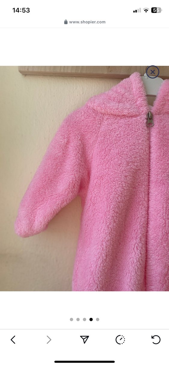 Pembe Kapüşonlu Bebek Kız Tulumu - Görsel 4