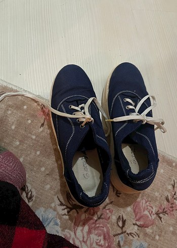 Mavi Gri Platform Topuklu Kadın Spor Ayakkabı - Görsel 2