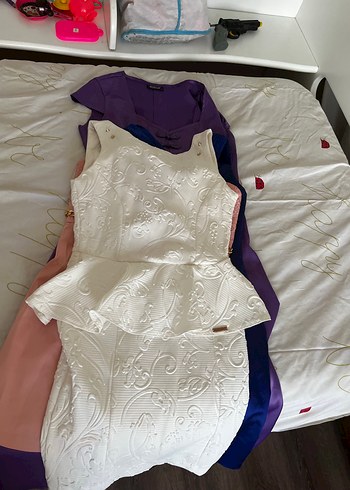 Kahverengi Drapeli Straplez Uzun Elbise - Görsel 9