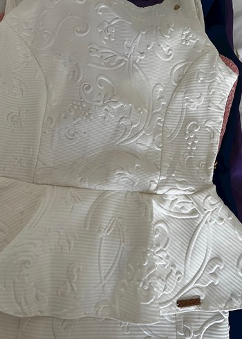 Kahverengi Drapeli Straplez Uzun Elbise - Görsel 8