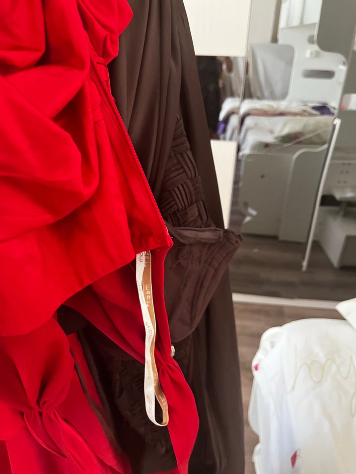 Kahverengi Drapeli Straplez Uzun Elbise - Görsel 3