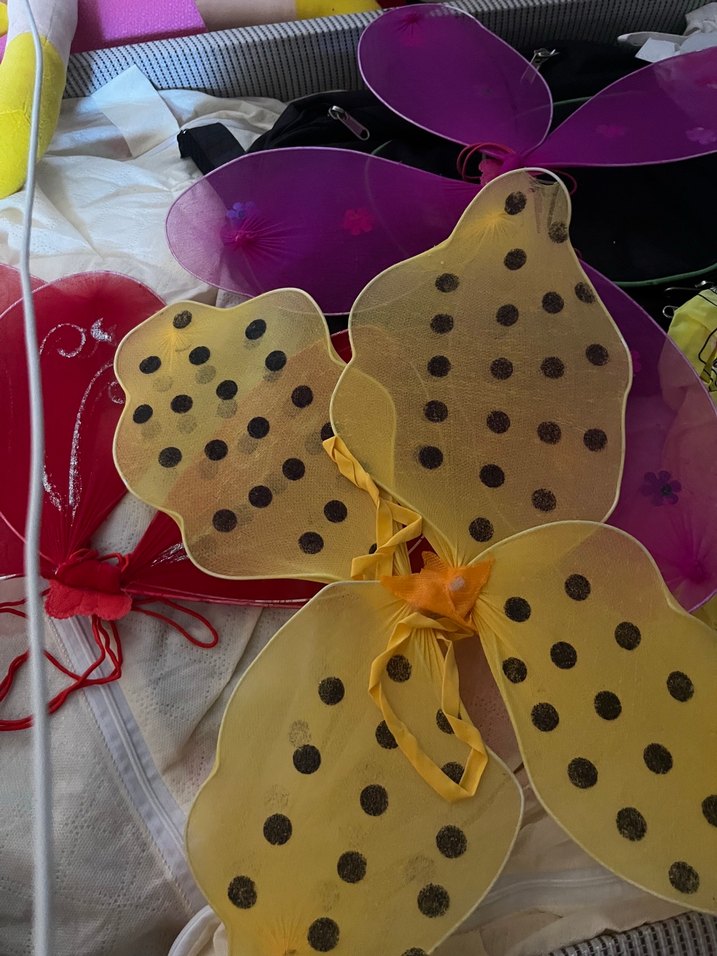 Renkli Puantiyeli Kız Çocuk kelebek kanatlar takılabilir - Görsel 3