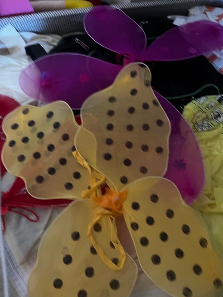 Renkli Puantiyeli Kız Çocuk kelebek kanatlar takılabilir - Görsel 2