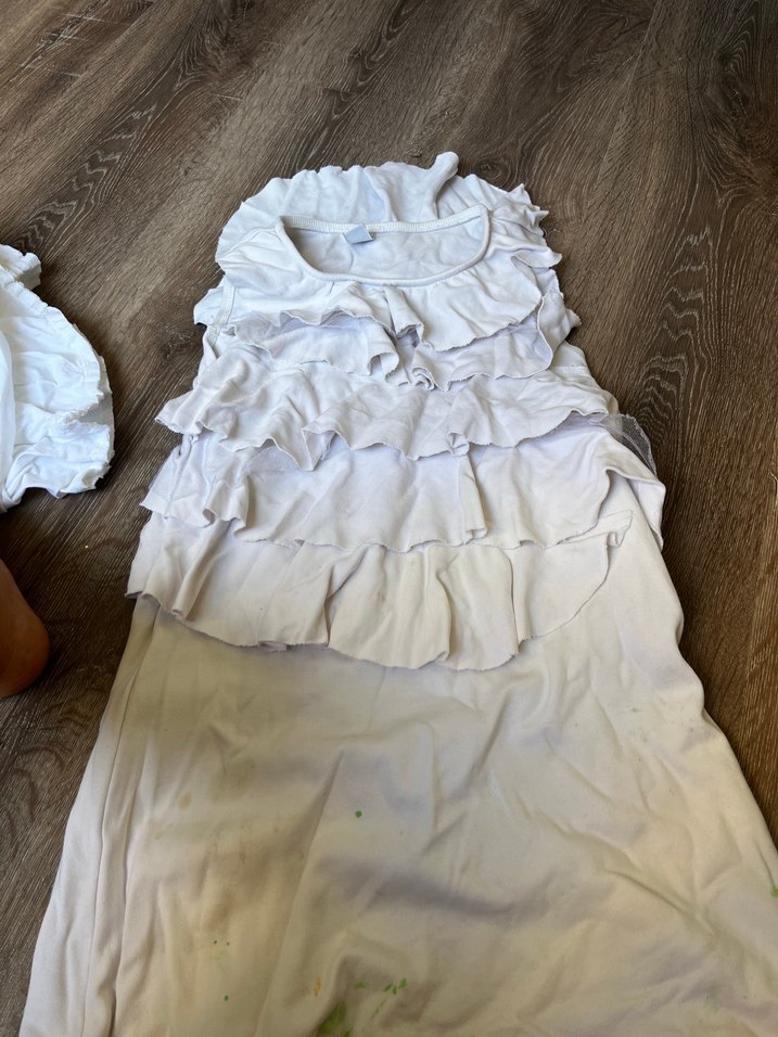 Zara Kids Beyaz Baskılı Çocuk elbise 9-10 Yaş - Görsel 2