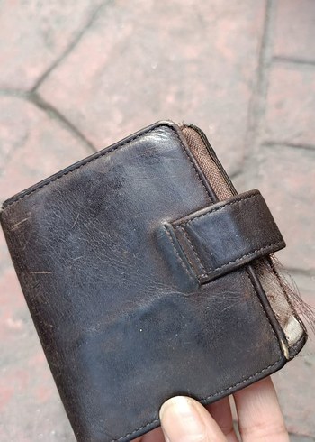 vintage Siyah deri Erkek Cüzdanı - Görsel 2