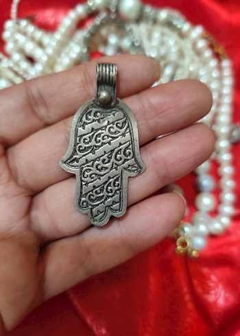 Vintage 925 ayar gümüş kolye ucu eski - Görsel 2