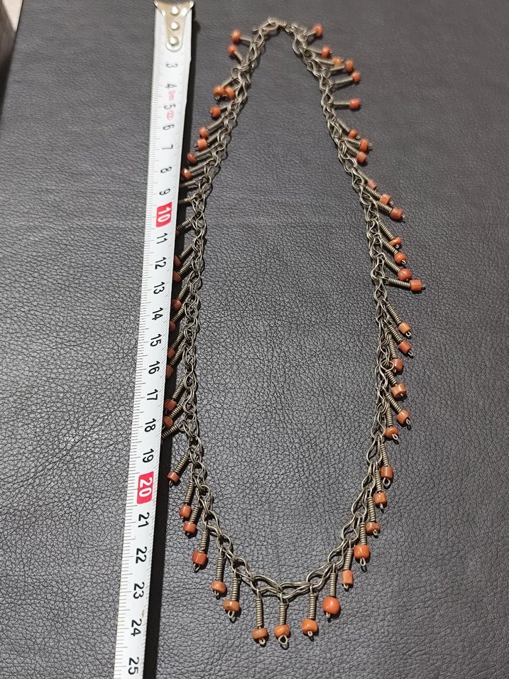 vintage gümüş kolye gerçek Mercan - Görsel 3