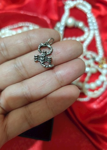 vintage 925 ayar gümüş yengeç kolye ucu - Görsel 2