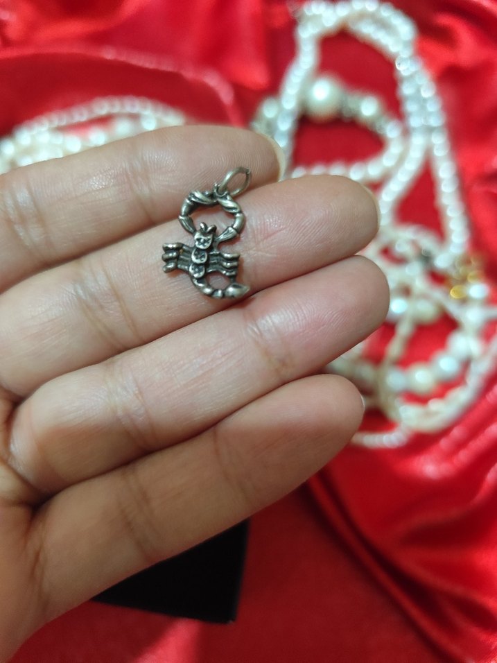 vintage 925 ayar gümüş yengeç kolye ucu - Görsel 2