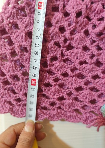 Kız Çocuk Dantelli Örgü Yelek el işi yeni - Görsel 2