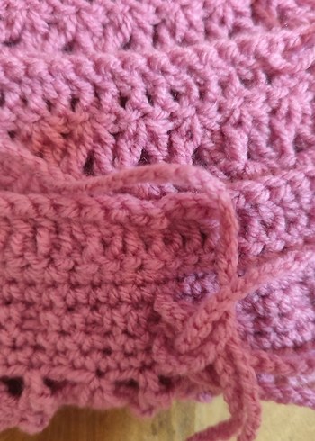 Kız Çocuk Dantelli Örgü Yelek el işi yeni - Görsel 5