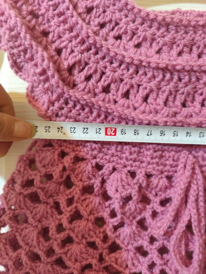 Kız Çocuk Dantelli Örgü Yelek el işi yeni - Görsel 3