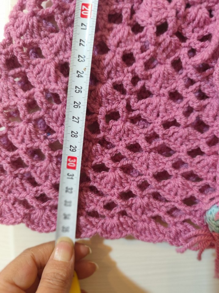 Kız Çocuk Dantelli Örgü Yelek el işi yeni - Görsel 2