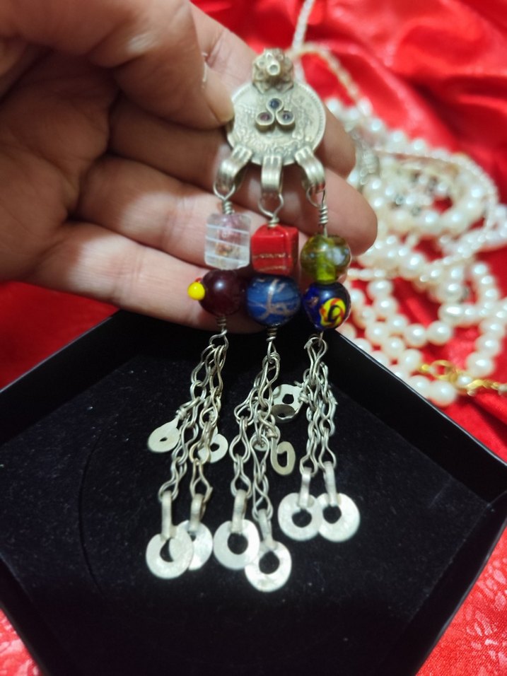 vintage otantik alpaka eski kolye - Görsel 4