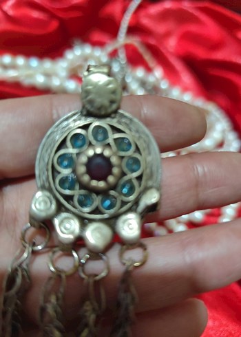 vintage otantik alpaka Osmanlı eski kolye - Görsel 5