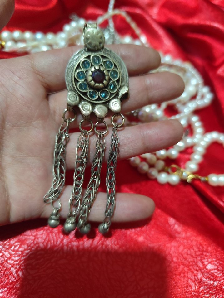 vintage otantik alpaka Osmanlı eski kolye - Görsel 4