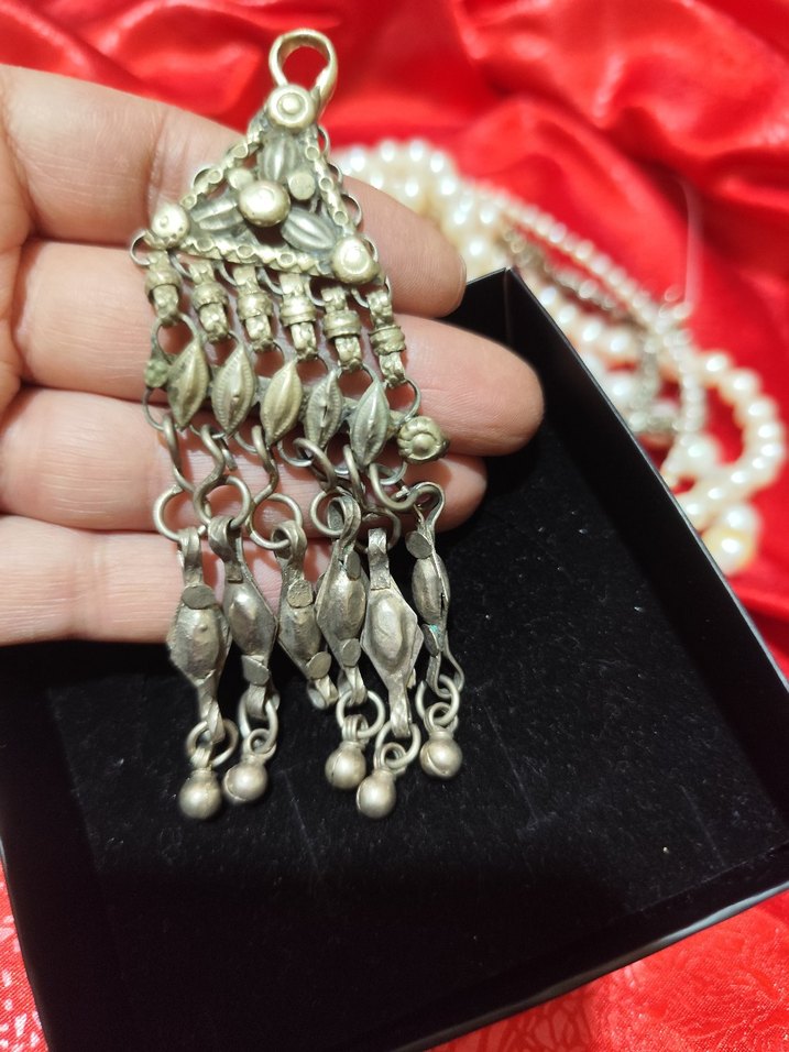 vintage otantik alpaka Osmanlı kolye - Görsel 3