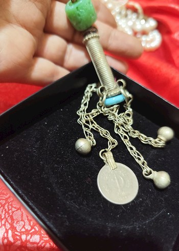 vintage otantik alpaka kolye ucu - Görsel 5