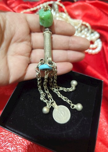 vintage otantik alpaka kolye ucu - Görsel 3