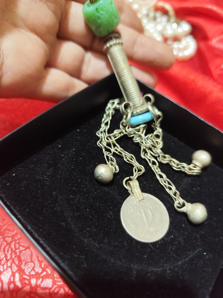 vintage otantik alpaka kolye ucu - Görsel 5