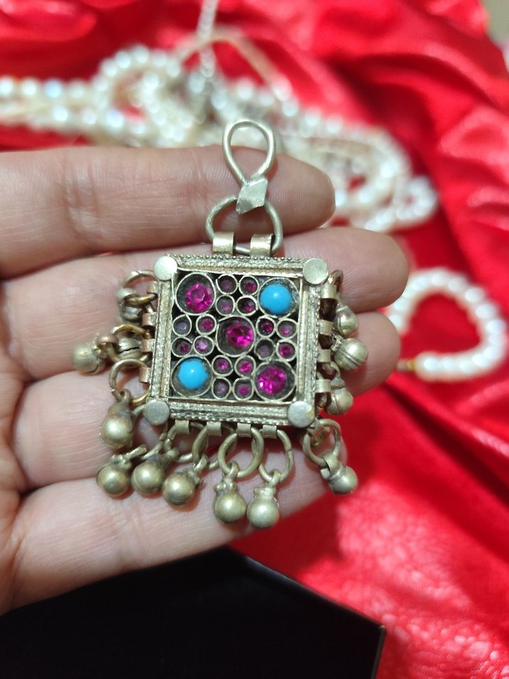 vintage otantik alpaka eski kolye - Görsel 2