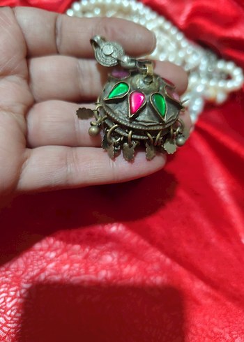 vintage otantik alpaka Osmanlı kolye ucu - Görsel 4