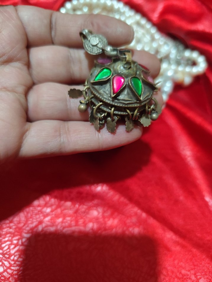 vintage otantik alpaka Osmanlı kolye ucu - Görsel 4