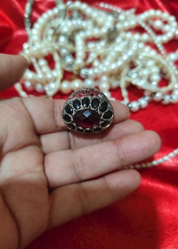 vintage gümüş Yakut ve safir taşlı erkek - Görsel 5