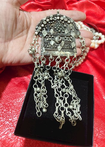 vintage otantik alpaka Osmanlı eski kolye - Görsel 4