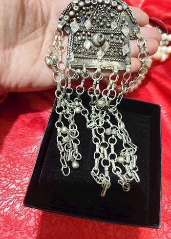 vintage otantik alpaka Osmanlı eski kolye - Görsel 5