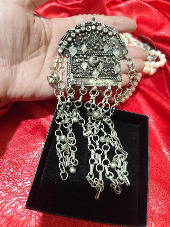 vintage otantik alpaka Osmanlı eski kolye - Görsel 4