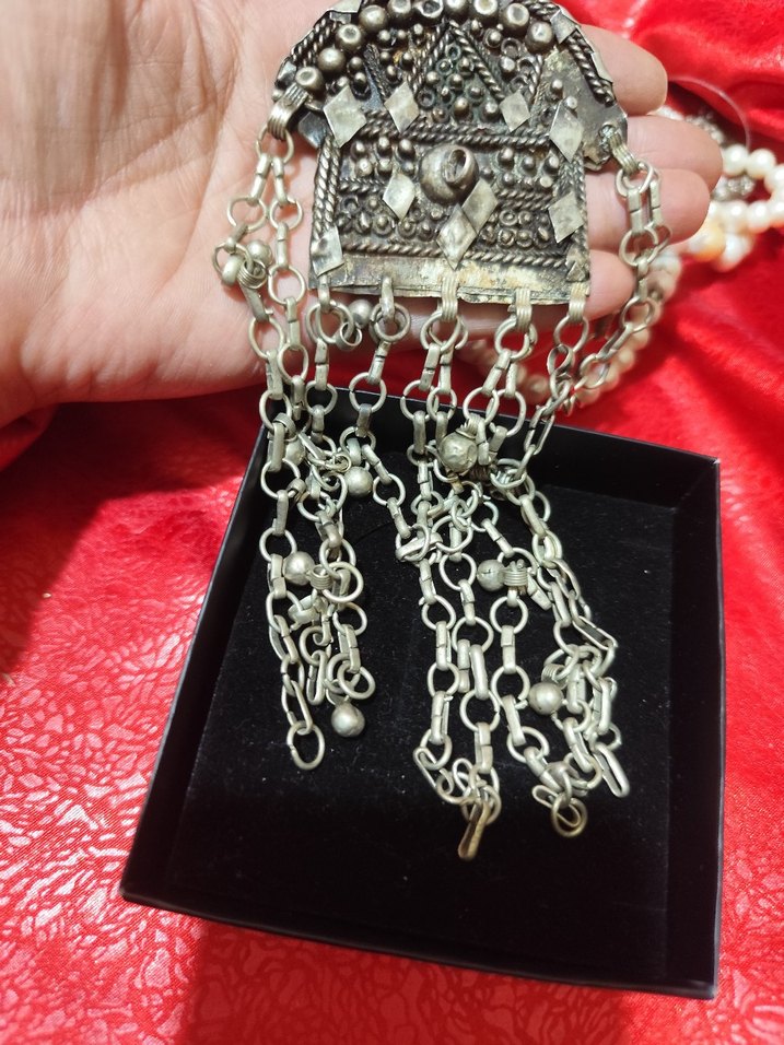 vintage otantik alpaka Osmanlı eski kolye - Görsel 5