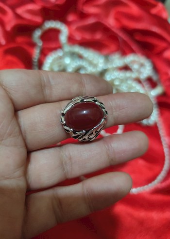 vintage gümüş akik taşlı erkek yüzüğü - Görsel 4