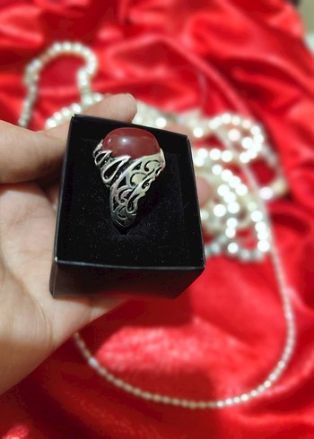 vintage gümüş akik taşlı erkek yüzüğü - Görsel 2