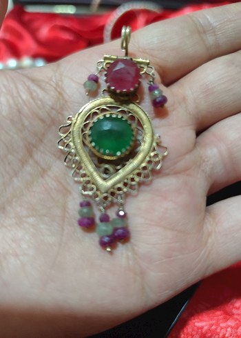 vintage otantik Yakut Zümrüt taşlı - Görsel 2