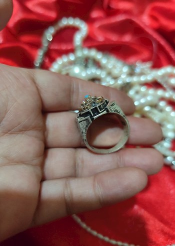 vintage 925 ayar Firuze taşlı erkek yüzüğü - Görsel 5