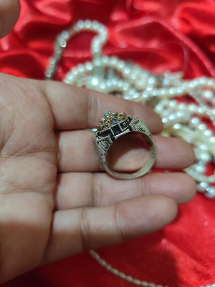 vintage 925 ayar Firuze taşlı erkek yüzüğü - Görsel 5