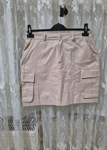 LCW beden L Bej Kemerli Mini Etek