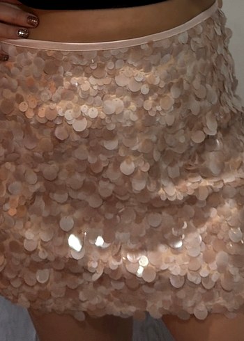 Zara pembe pullu etek - Görsel 3