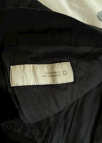 Zara Siyah Keten şort M beden. Sıfıra yakın az giyildi - Görsel 2