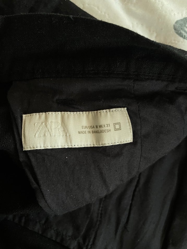 Zara Siyah Keten şort M beden. Sıfıra yakın az giyildi - Görsel 2