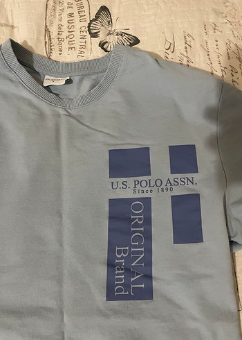 Us.Polo Buz mavisi ince sweatshirt uzun kollu L - Görsel 2