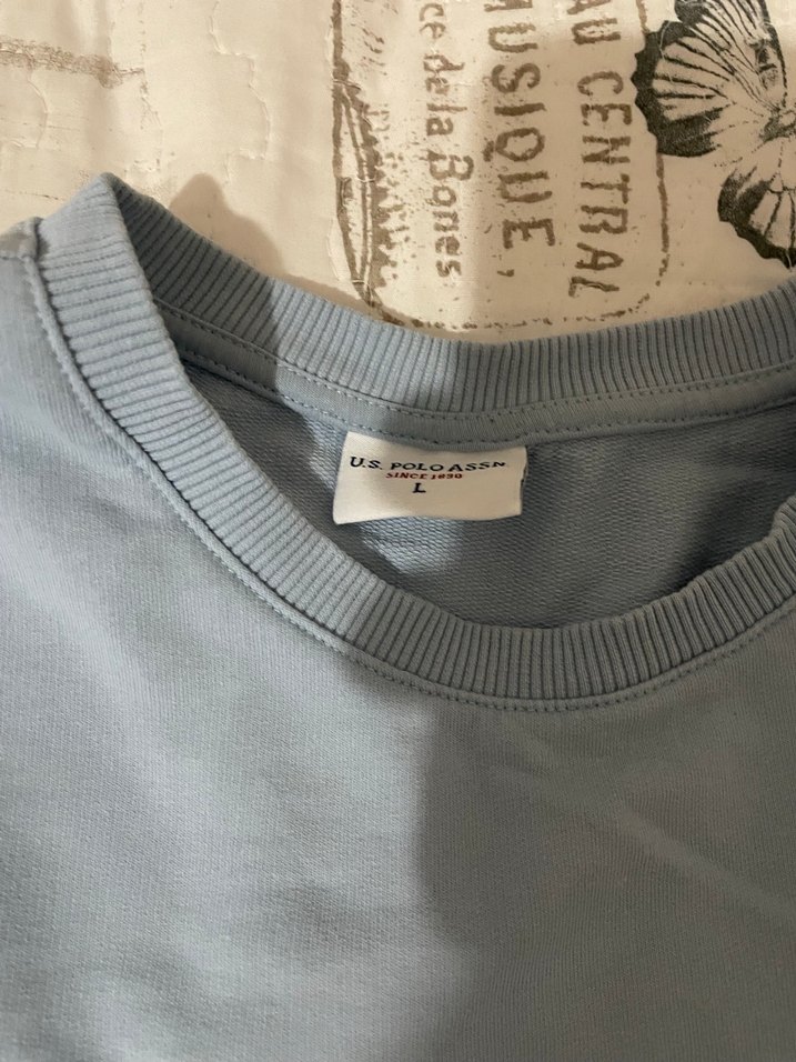 Us.Polo Buz mavisi ince sweatshirt uzun kollu L - Görsel 3