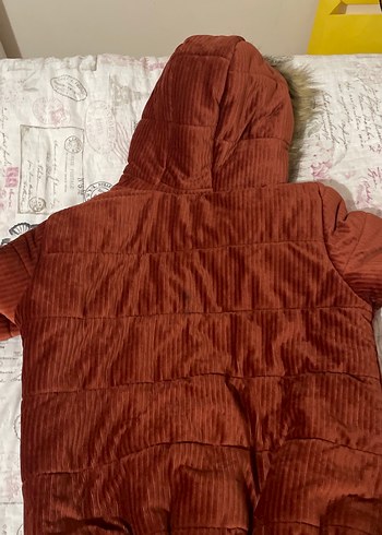 Kadife ceket kapüşonlu kiremit rengi - Görsel 2