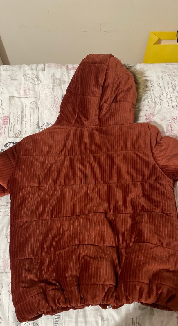 Kadife ceket kapüşonlu kiremit rengi - Görsel 2