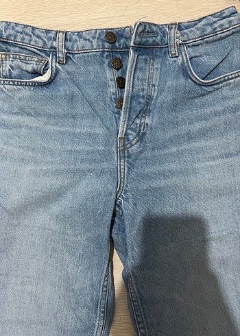 Düğmeli Kadın Denim Pantolon - Görsel 2