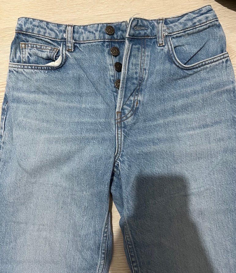 Düğmeli Kadın Denim Pantolon - Görsel 2