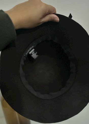 Fiyonklu Acı Kahve%100  Yün Kadın Şapka - Görsel 4