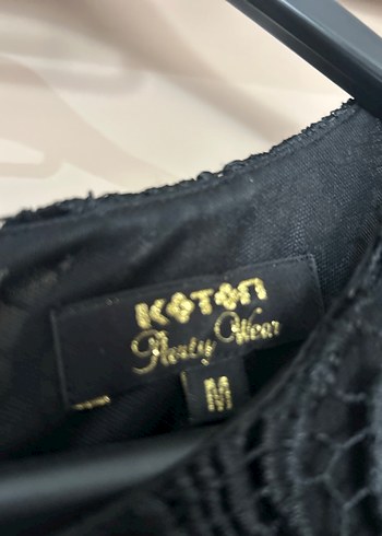 Koton Dantel Detaylı Siyah Uzun Kollu Elbise - Görsel 5