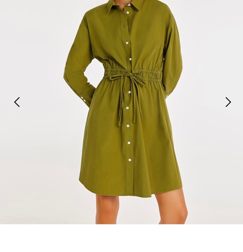 Yargıcı Pamuklu Yeşil Gömlek Elbise - Görsel 2
